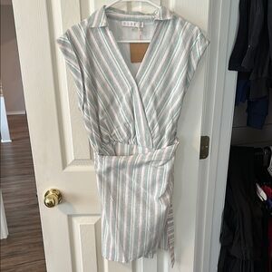 Striped Wrap Dress in Pastel Hues